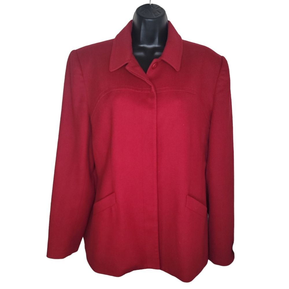 Classiques Entier Lambswool Cashmere Classic Button Front Coat Red Size Large